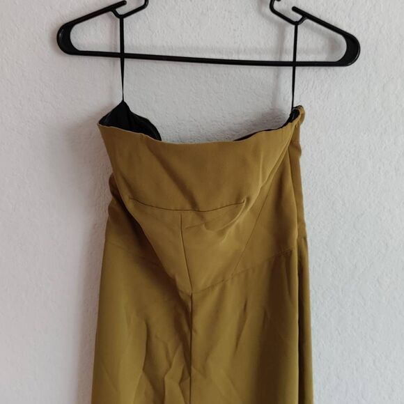 RACHEL Rachel Roy Jumpsuit Womens Size 4 Strapless Yellow Mustard - Picture 6 of 11
